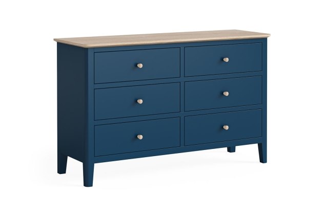 Marlow Oak Painted Navy Blue 6 Drawer Chest of Drawers Marlow Oak Painted Navy Blue 6 Drawer Chest of Drawers