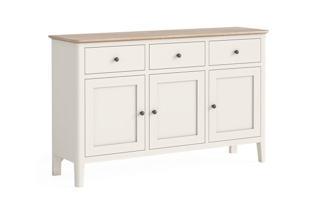 Marlow Oak Painted Coconut White Large Sideboard Marlow Oak Painted Coconut White Large Sideboard