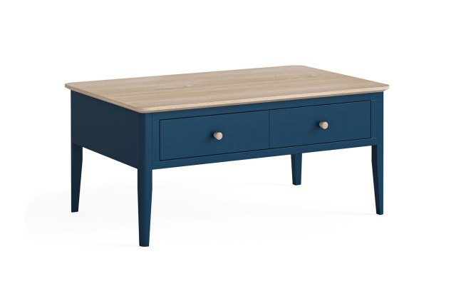 Marlow Oak Painted Navy Blue Coffee Table Marlow Oak Painted Navy Blue Coffee Table
