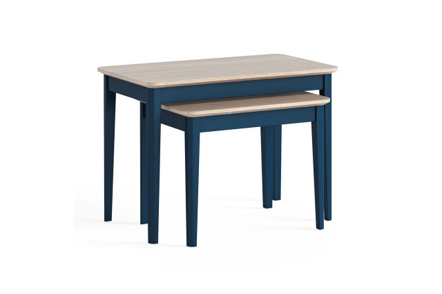 Marlow Oak Painted Navy Blue Nest of Tables Marlow Oak Painted Navy Blue Nest of Tables