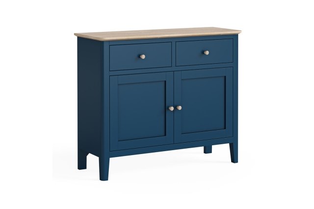 Marlow Oak Painted Navy Blue 2 Door Small Sideboard Marlow Oak Painted Navy Blue 2 Door Small Sideboard