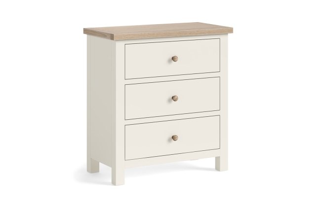 Modern Country Painted Oak Coconut White 3 Drawer Chest of Drawers Modern Country Painted Oak Coconut White 3 Drawer Chest of Drawers