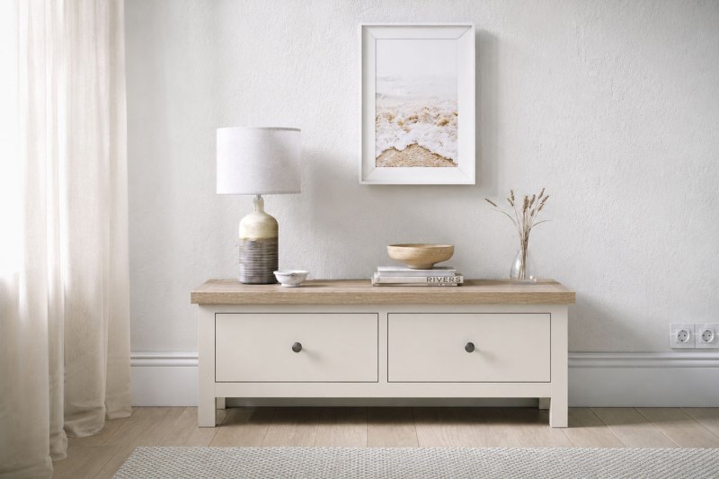 Modern Country Painted Oak Coconut White Large 2 Drawer Blanket Box Bench Modern Country Painted Oak Coconut White Large 2 Drawer Blanket Box Bench