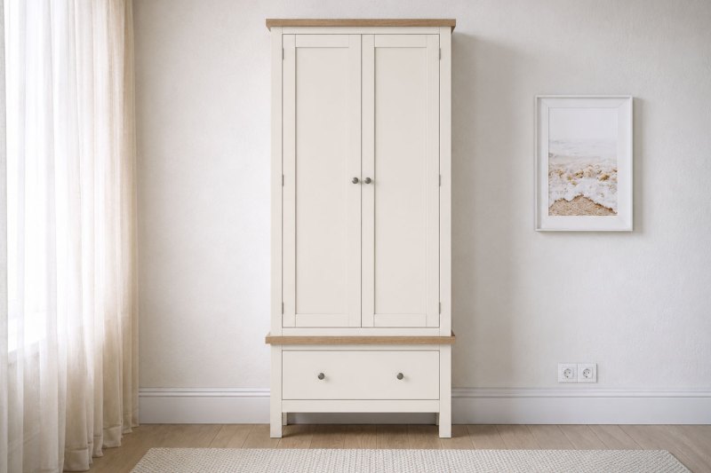 Modern Country Painted Oak Coconut White Gents Wardrobe Modern Country Painted Oak Coconut White Gents Wardrobe