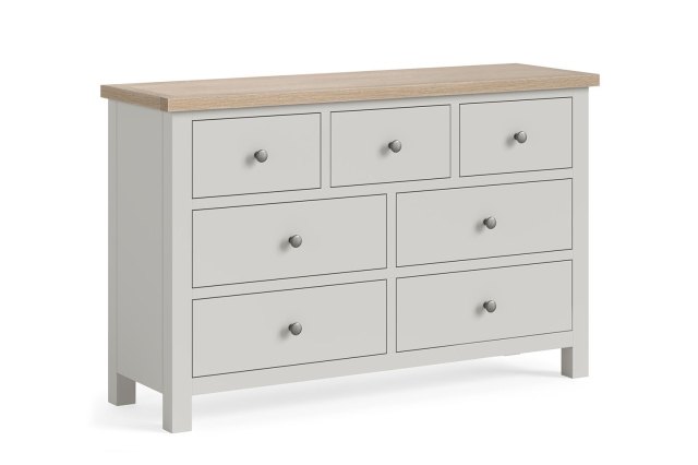 Modern Country Trelan Oak Grey 3 Over 4 Chest of Drawers