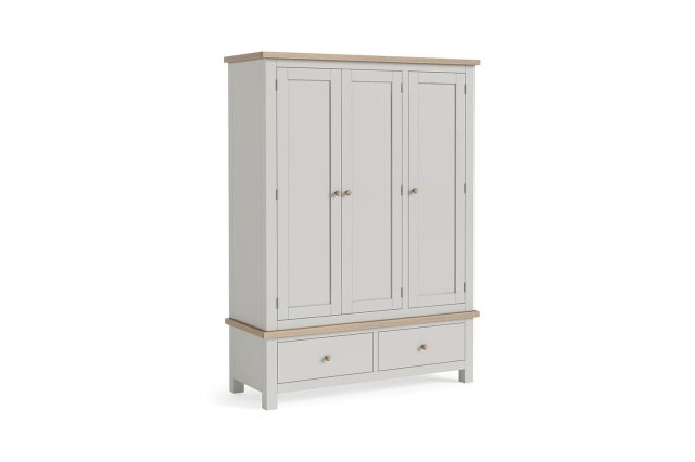 Modern Country Painted Oak Stone Grey Triple Wardrobe Modern Country Painted Oak Stone Grey Triple Wardrobe