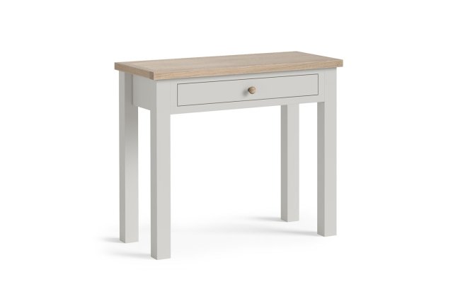 Modern Country Painted Oak Stone Grey Single Drawer Dressing Table Desk Modern Country Painted Oak Stone Grey Single Drawer Dressing Table Desk