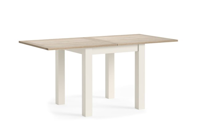Modern Country Painted Oak Coconut White Flip-Top Dining Table Modern Country Painted Oak Coconut White Flip-Top Dining Table