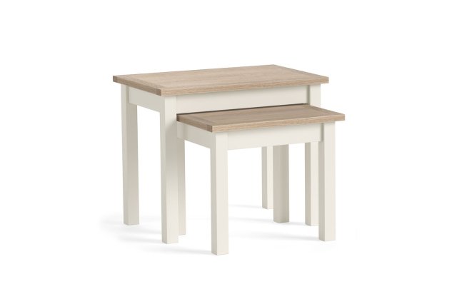 Modern Country Painted Oak Coconut White Nest Of Tables Modern Country Painted Oak Coconut White Nest Of Tables