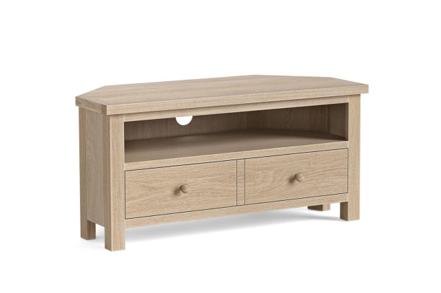 Modern Country Oak 100cm Corner TV Unit Modern Country Oak 100cm Corner TV Unit