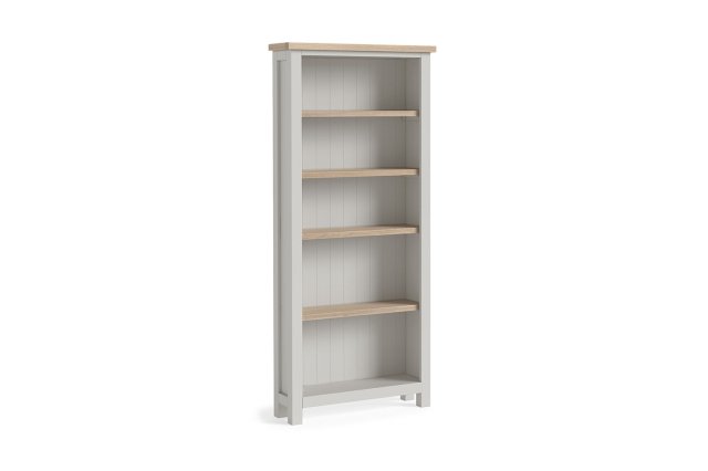 Modern Country Painted Oak Stone Grey Large Bookcase Modern Country Painted Oak Stone Grey Large Bookcase