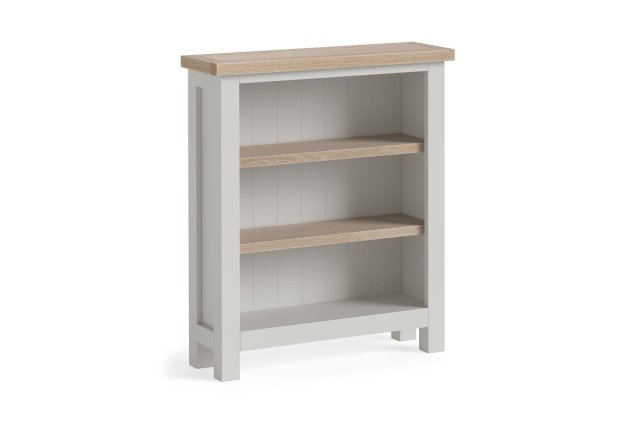 Modern Country Painted Oak Stone Grey Low Bookcase Modern Country Painted Oak Stone Grey Low Bookcase