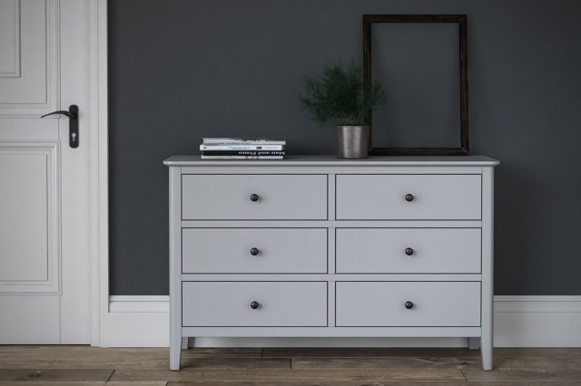 Stowe Painted Grey 6 Drawer Chest of Drawers Stowe Painted Grey 6 Drawer Chest of Drawers