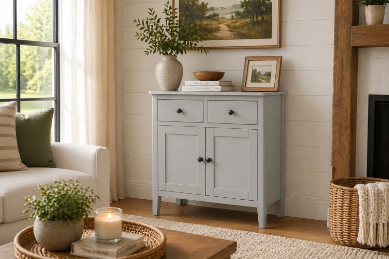 Stowe Painted Grey Small Sideboard Stowe Painted Grey Small Sideboard