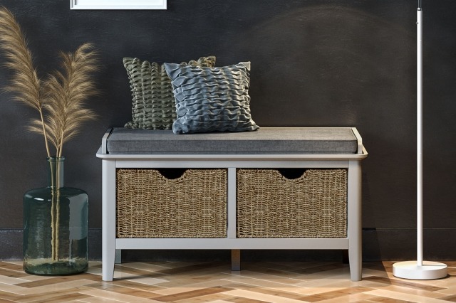 Stowe Painted Grey Storage Bench Stowe Painted Grey Storage Bench