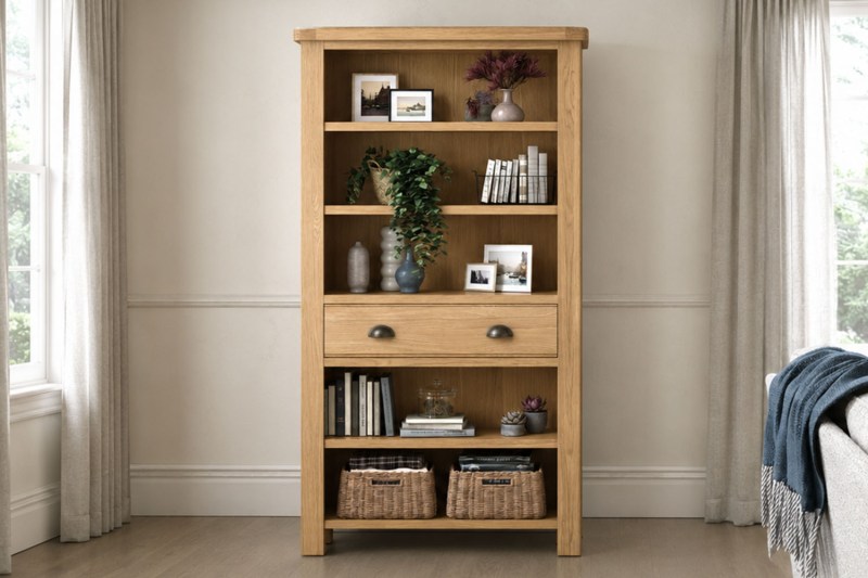 Normandy Chunky Country Oak Large Bookcase Normandy Chunky Country Oak Large Bookcase