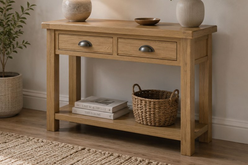 Normandy Chunky Country Oak Console Table Normandy Chunky Country Oak Console Table