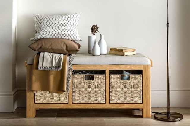 Normandy Chunky Country Oak Storage Bench Normandy Chunky Country Oak Storage Bench