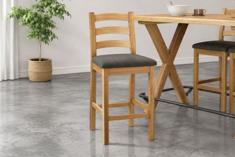 Normandy Chunky Country Oak Bar Stool Normandy Chunky Country Oak Bar Stool