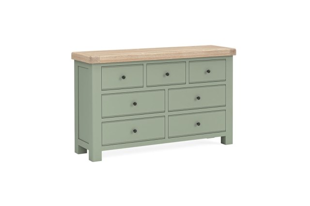 Salcombe Painted Oak Sage Green 3 Over 4 Chest of Drawers Salcombe Painted Oak Sage Green 3 Over 4 Chest of Drawers