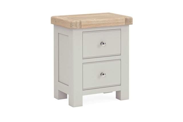 Salcombe Painted Oak Stone Grey Bedside Table Salcombe Painted Oak Stone Grey Bedside Table