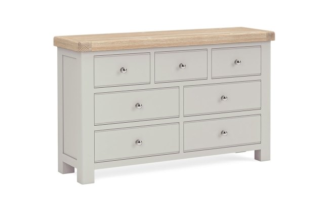 Salcombe Painted Oak Stone Grey 3 Over 4 Chest of Drawers Salcombe Painted Oak Stone Grey 3 Over 4 Chest of Drawers