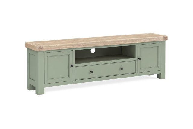 Salcombe Painted Oak Sage Green 190cm TV Unit Salcombe Painted Oak Sage Green 190cm TV Unit