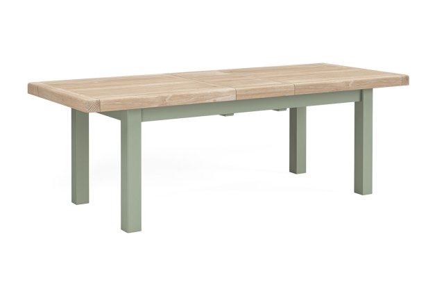 Salcombe Painted Oak Sage Green Large Extending Dining Table Salcombe Painted Oak Sage Green Large Extending Dining Table