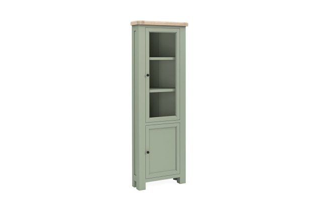 Salcombe Painted Oak Sage Green Corner Display Cabinet Salcombe Painted Oak Sage Green Corner Display Cabinet