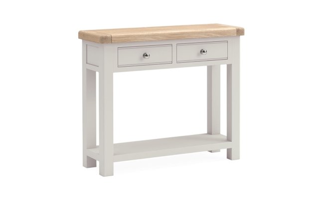 Salcombe Painted Oak Stone Grey Console Table Salcombe Painted Oak Stone Grey Console Table