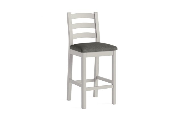 Salcombe Painted Oak Stone Grey Bar Stool Salcombe Painted Oak Stone Grey Bar Stool