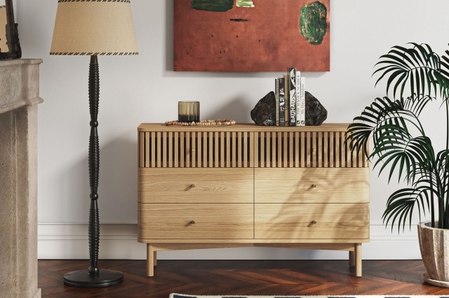 Soho Natural Oak Slatted 6 Drawer Chest of Drawers Soho Natural Oak Slatted 6 Drawer Chest of Drawers