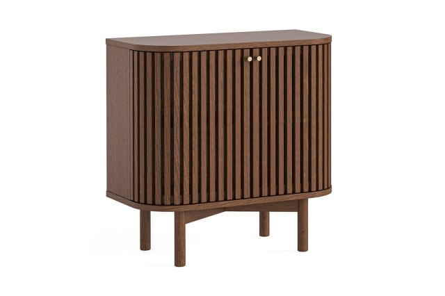 Soho Brown Oak Slatted Cupboard Soho Brown Oak Slatted Cupboard