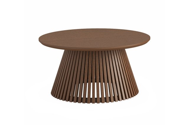 Soho Brown Oak Slatted Round Coffee Table Soho Brown Oak Slatted Round Coffee Table