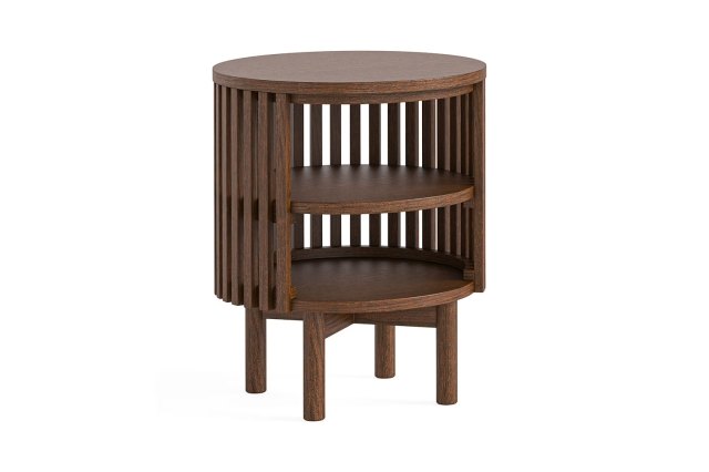 Soho Brown Oak Slatted Open Side Table Soho Brown Oak Slatted Open Side Table