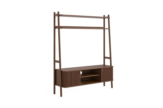 Soho Brown Oak Slatted 137cm Ladder TV Unit Soho Brown Oak Slatted 137cm Ladder TV Unit
