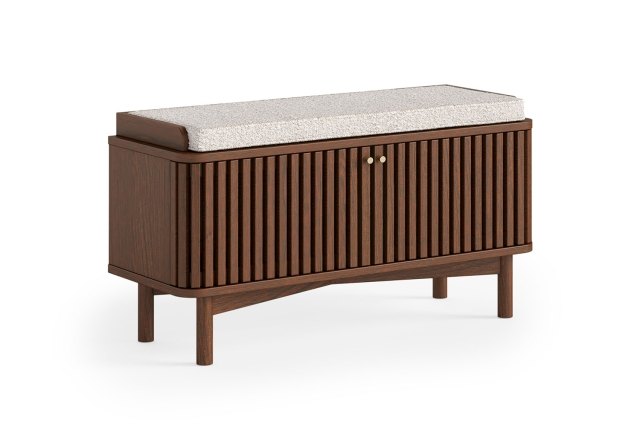 Soho Brown Oak Slatted Hallway Bench Soho Brown Oak Slatted Hallway Bench