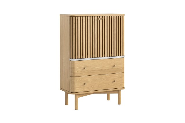 Soho Natural Oak Slatted Shoe Cupboard with Marble Top Soho Natural Oak Slatted Shoe Cupboard with Marble Top