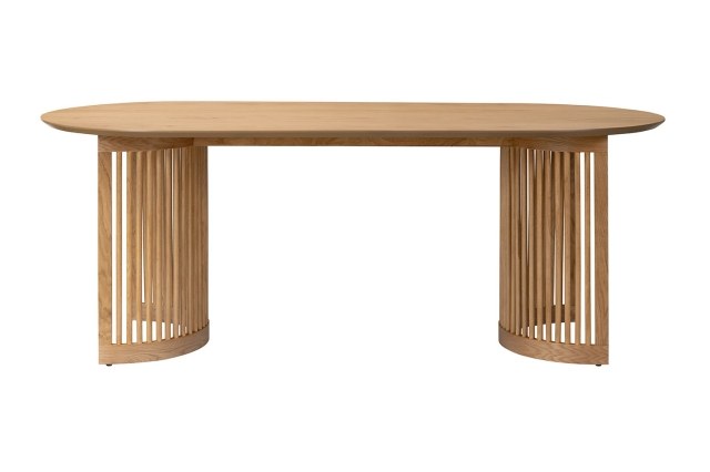 Soho Natural Oak Slatted Oval Dining Table Soho Natural Oak Slatted Oval Dining Table