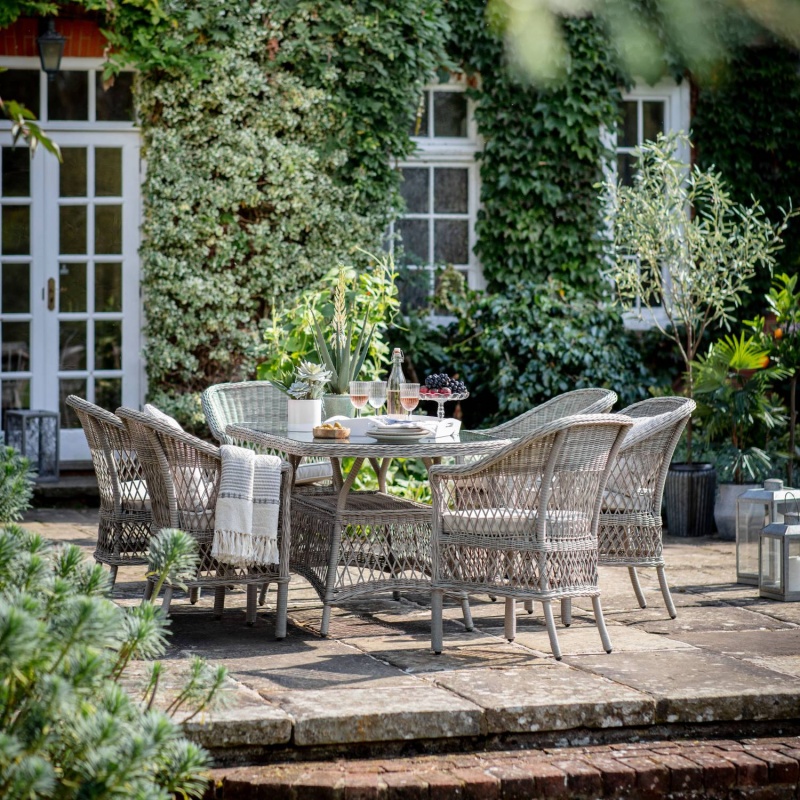 Gallery Direct Menton Outdoor 6 Seater Oval Dining Set Stone Gallery Direct Menton Outdoor 6 Seater Oval Dining Set Stone