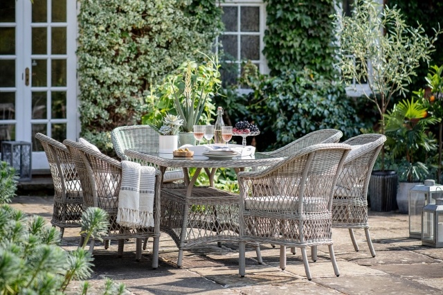 Gallery Direct Menton Outdoor 6 Seater Oval Dining Set Stone Gallery Direct Menton Outdoor 6 Seater Oval Dining Set Stone