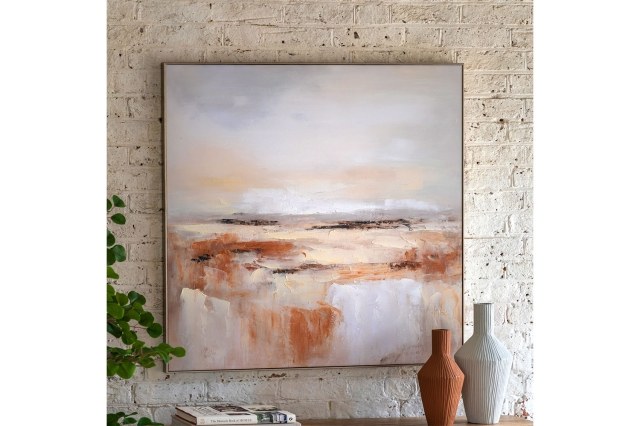 Gallery Direct Warm Haze Framed Canvas 1000x1000mm Gallery Direct Warm Haze Framed Canvas 1000x1000mm