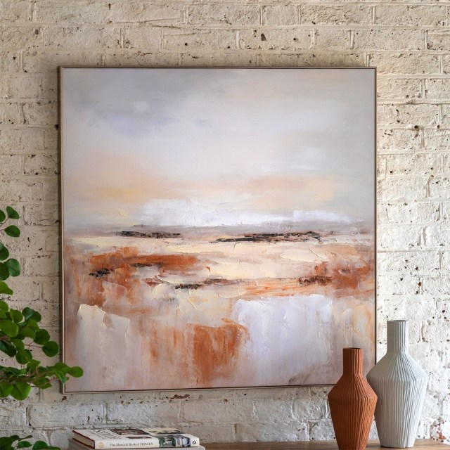 Gallery Direct Warm Haze Framed Canvas 1000x1000mm | Furniture World