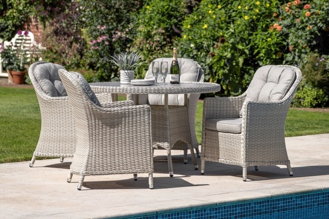 Gallery Direct Holton Outdoor Woven 4 Seater Round Dining Set Gallery Direct Holton Outdoor Woven 4 Seater Round Dining Set