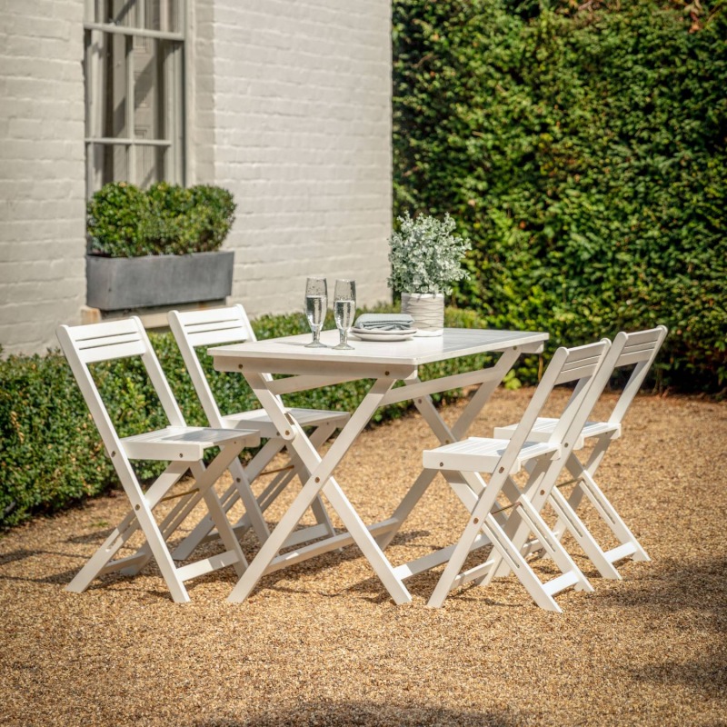 Gallery Direct Lindos Acacia White Folding Dining Set Gallery Direct Lindos Acacia White Folding Dining Set