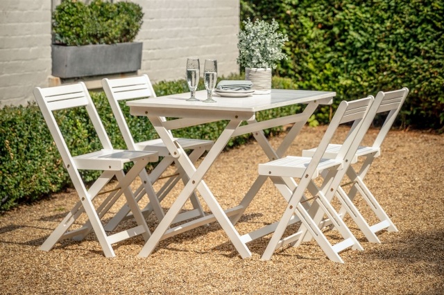 Gallery Direct Lindos Acacia White Folding Dining Set Gallery Direct Lindos Acacia White Folding Dining Set