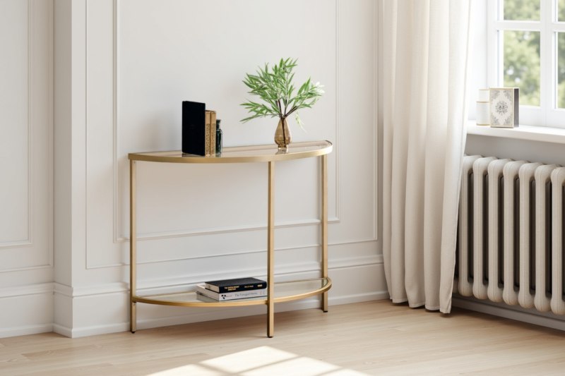 Gallery Direct Hudson Champagne Console Table Gallery Direct Hudson Champagne Console Table