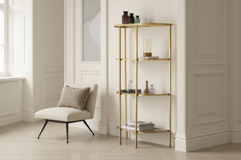 Gallery Direct Hudson Champagne Bookcase Display Unit Gallery Direct Hudson Champagne Bookcase Display Unit