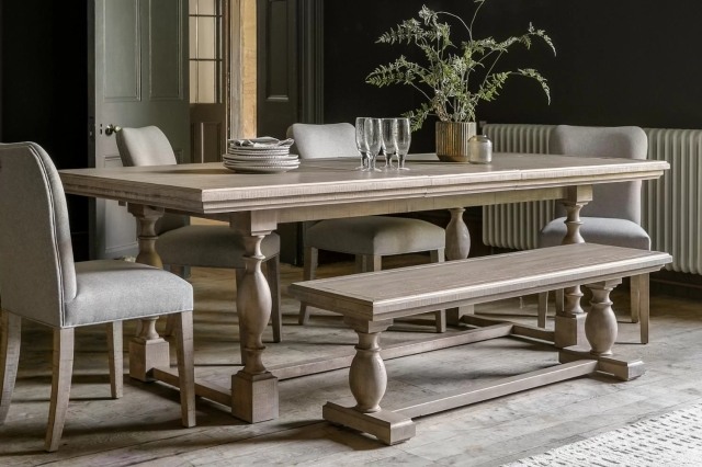 Gallery Direct Vancouver Rustic Pine Extending 200-250cm Dining Table Set with x4 Chairs & Bench Gallery Direct Vancouver Rustic Pine Extending 200-250cm Dining Table Set with x4 Chairs & Bench