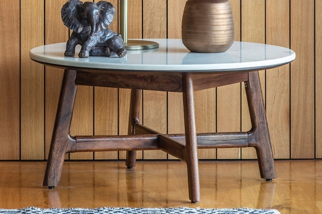 Gallery Direct Barcelona Dark Wood Coffee Table with Marble Top Gallery Direct Barcelona Dark Wood Coffee Table with Marble Top